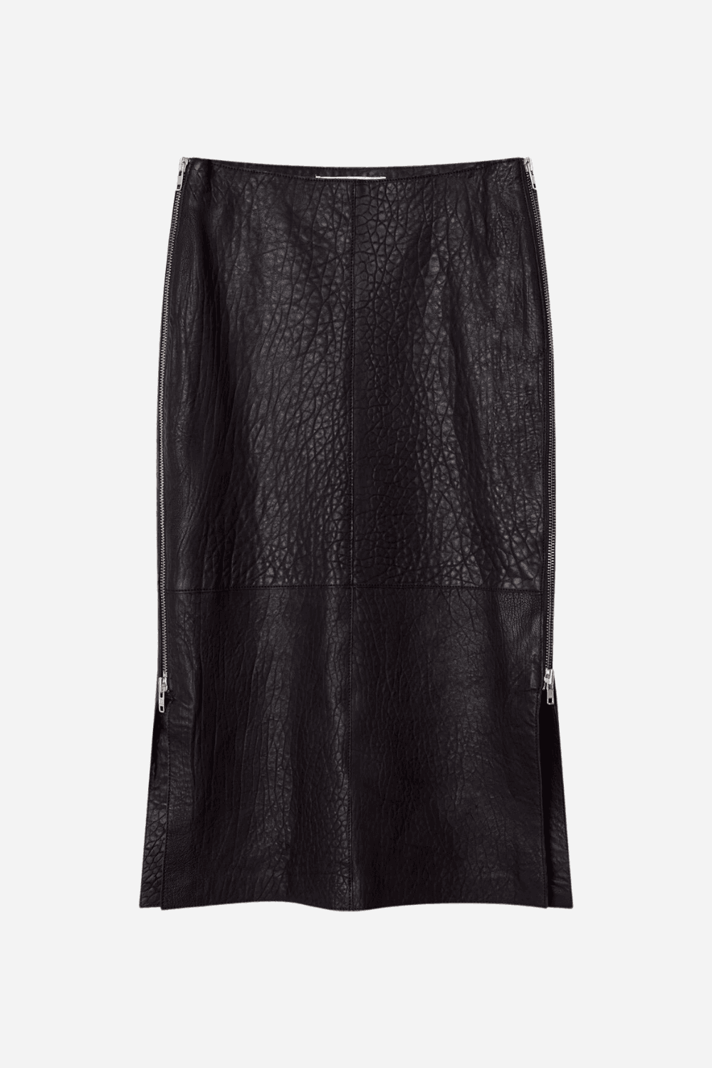 Kathe - Textured Leather Skirt in Espresso