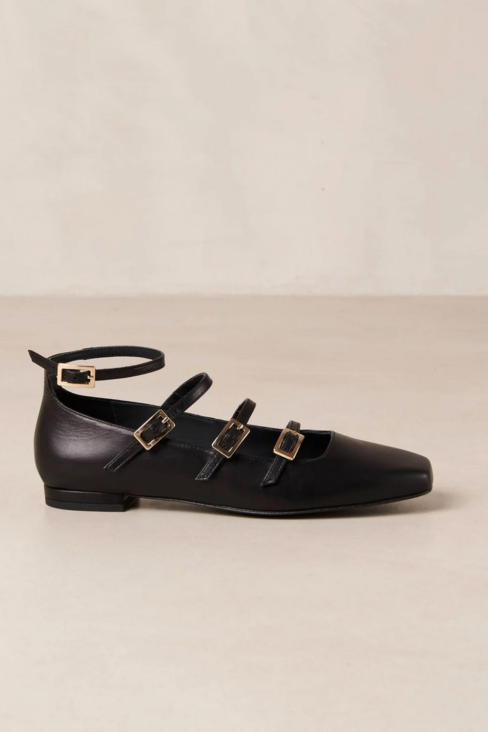 Luke Leather Ballet Flats in Black