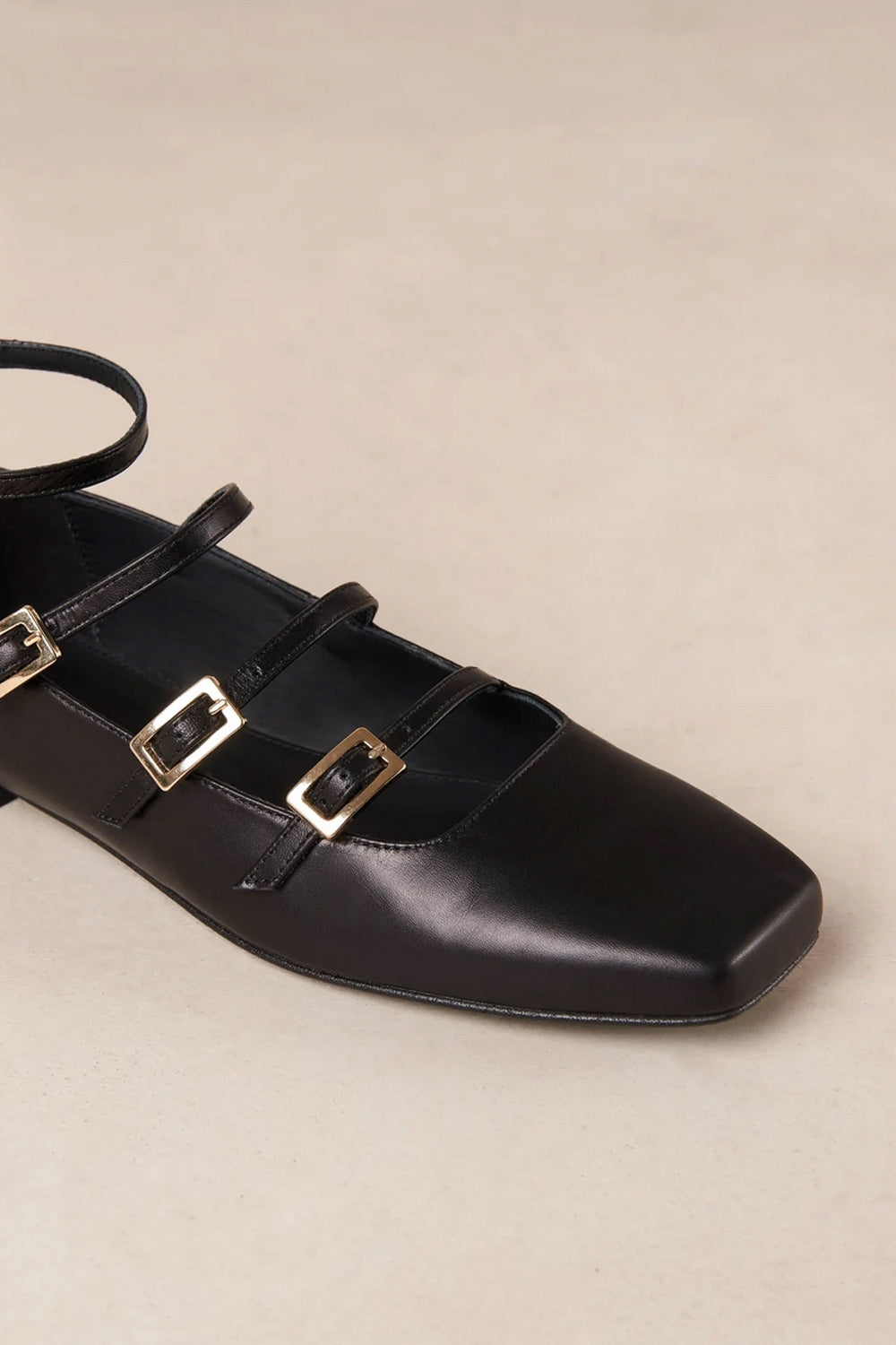 Luke Leather Ballet Flats in Black