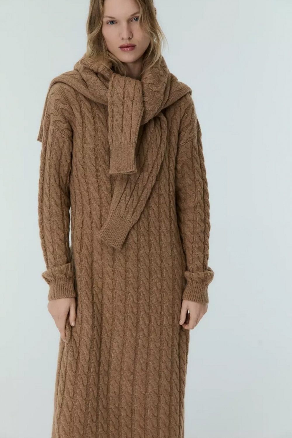 River Woman Dress in Suede Caramel