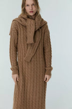 River Woman Dress in Suede Caramel