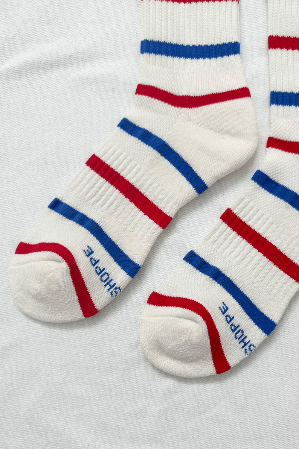 Boyfriend Socks in Red Blue Stripe