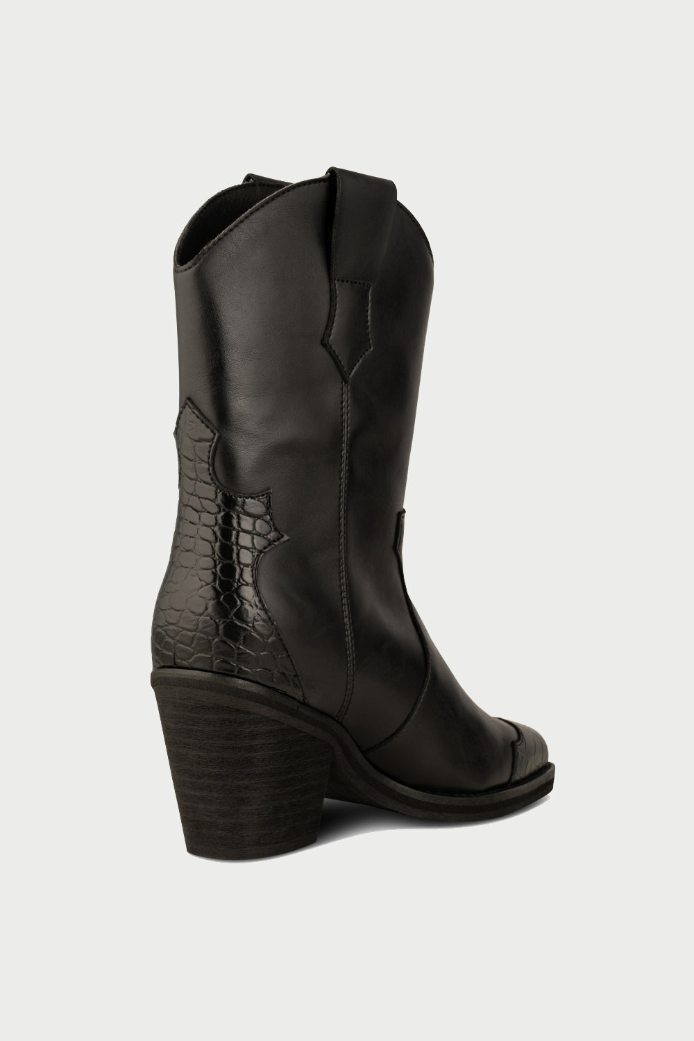 Nancy Western Leather Boot in Black