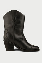 Nancy Western Leather Boot in Black