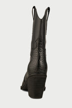 Nancy Western Leather Boot in Black