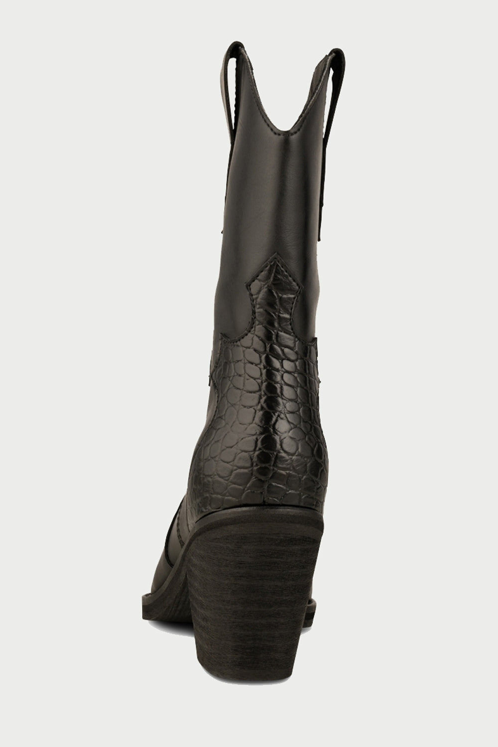 Nancy Western Leather Boot in Black