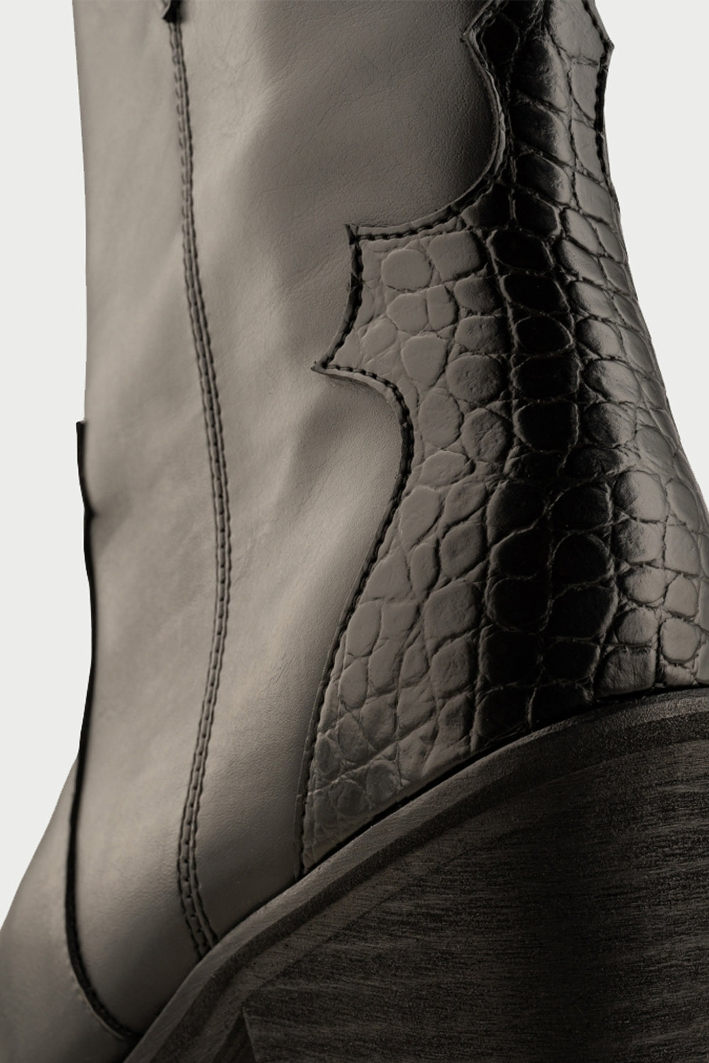 Nancy Western Leather Boot in Black