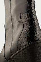 Nancy Western Leather Boot in Black