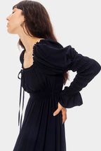 Paloma Shirred Maxidress in Black