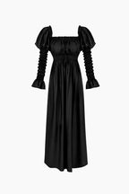 Paloma Shirred Maxidress in Black