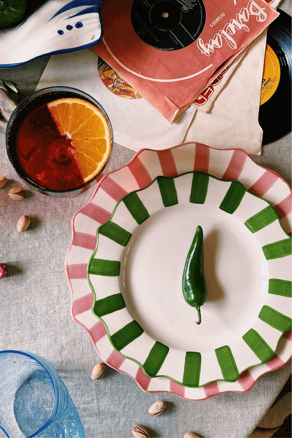Pink Scalloped Dinner Plate