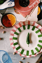 Pink Scalloped Dinner Plate