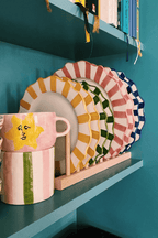 Green Scalloped Breakfast Plate