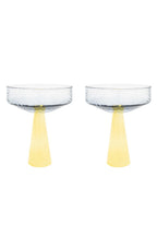 Claude Coupe Glass in Blue/Yellow