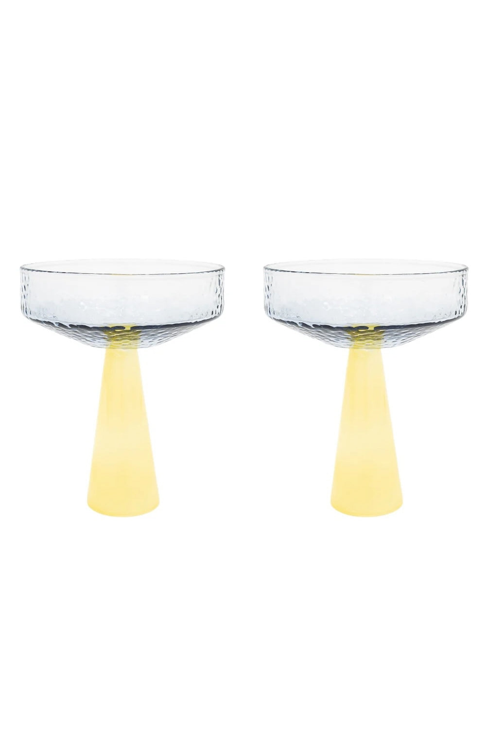 Claude Coupe Glass in Blue/Yellow