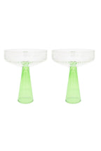 Claude Coupe Glass in Clear Green