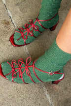 Winter Sparkle Socks in Evergreen