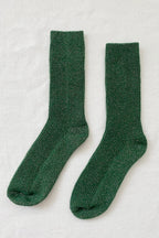Winter Sparkle Socks in Evergreen