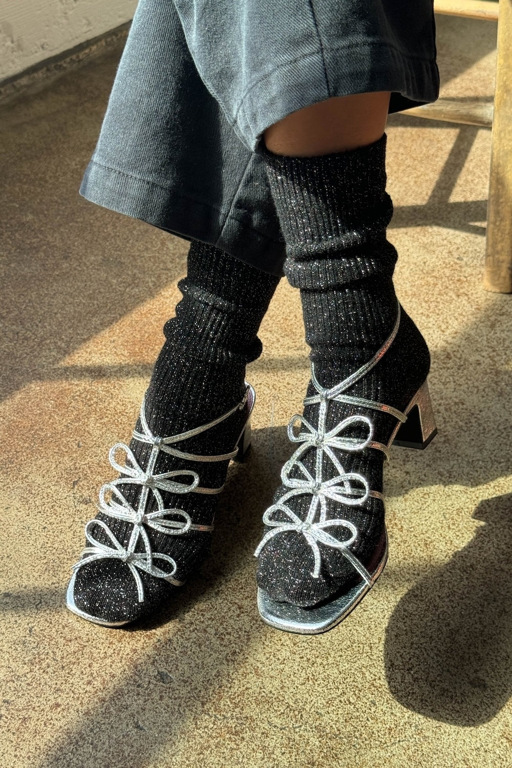 Winter Sparkle Socks in Starry Night