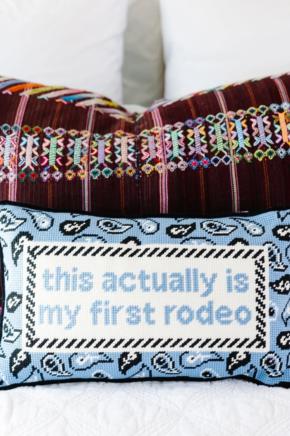 First Rodeo Needlepoint Pillow