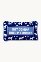 Hold My Horses Needlepoint Pillow