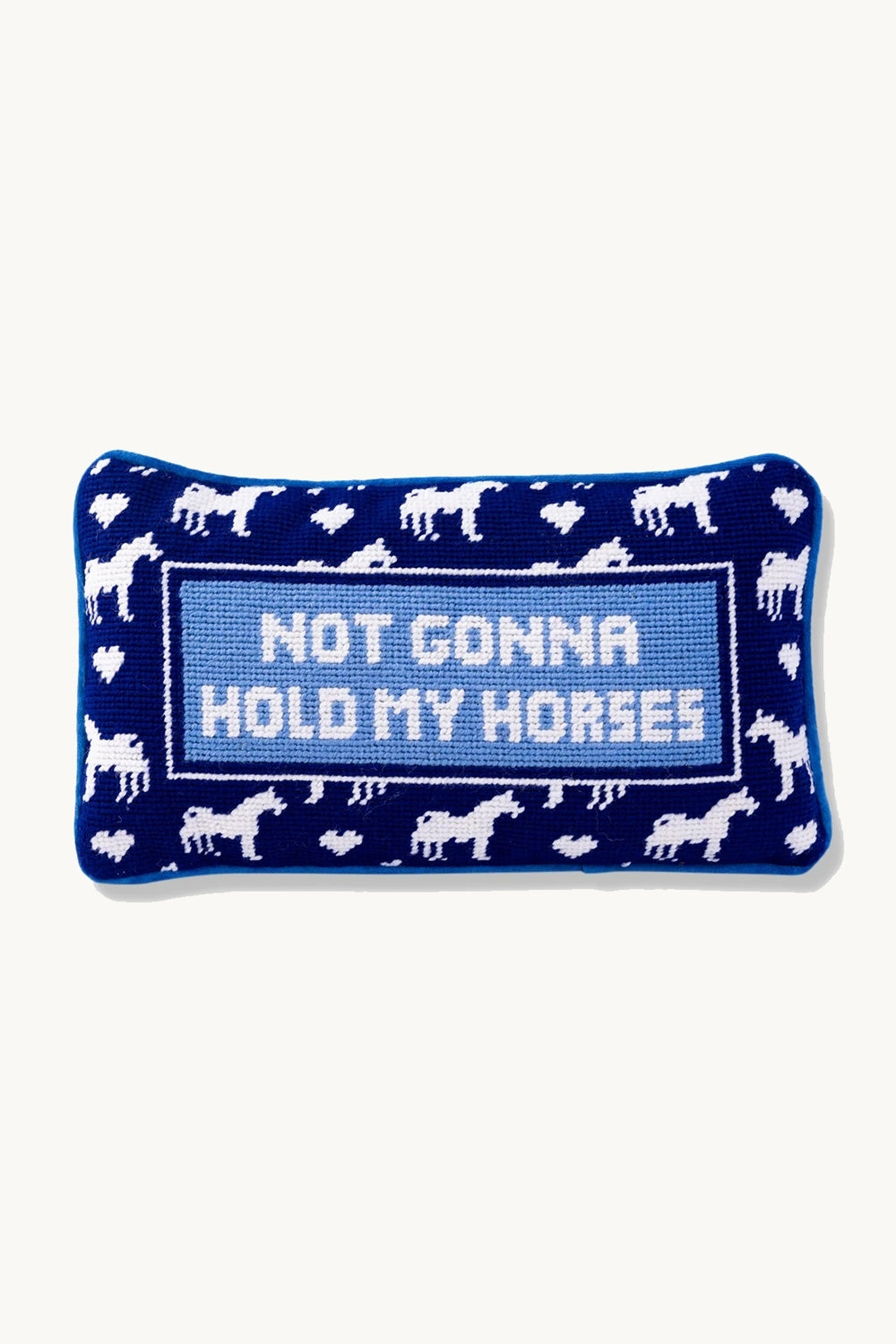 Hold My Horses Needlepoint Pillow