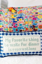 Reservations Needlepoint Pillow