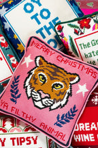 Filthy Animal Needlepoint Pillow