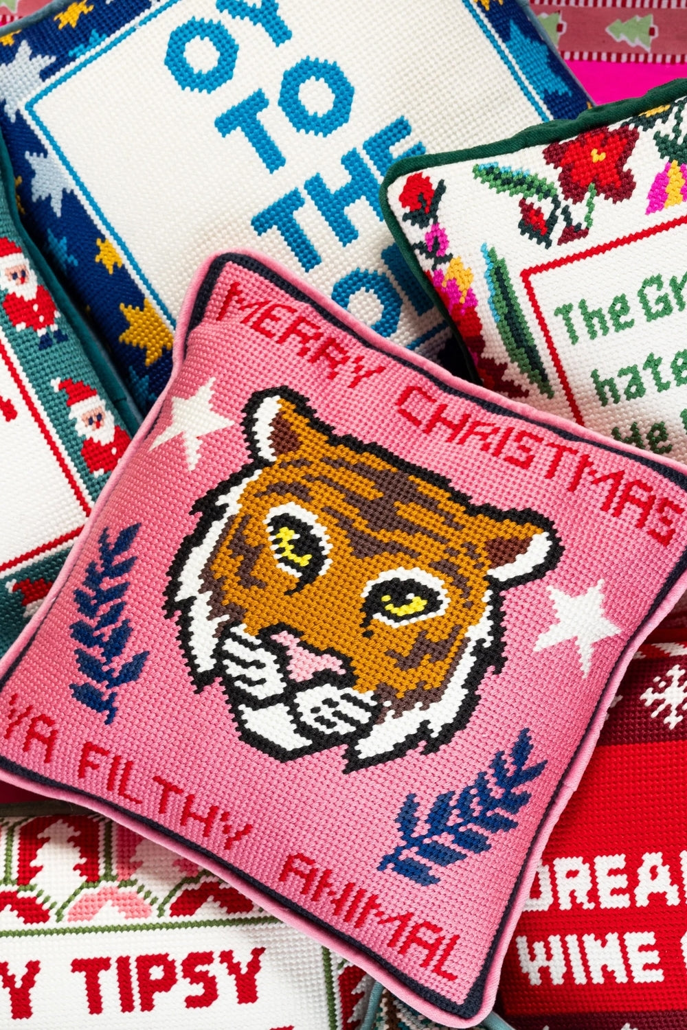Filthy Animal Needlepoint Pillow