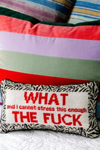 WTF Needlepoint Pillow