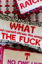 WTF Needlepoint Pillow