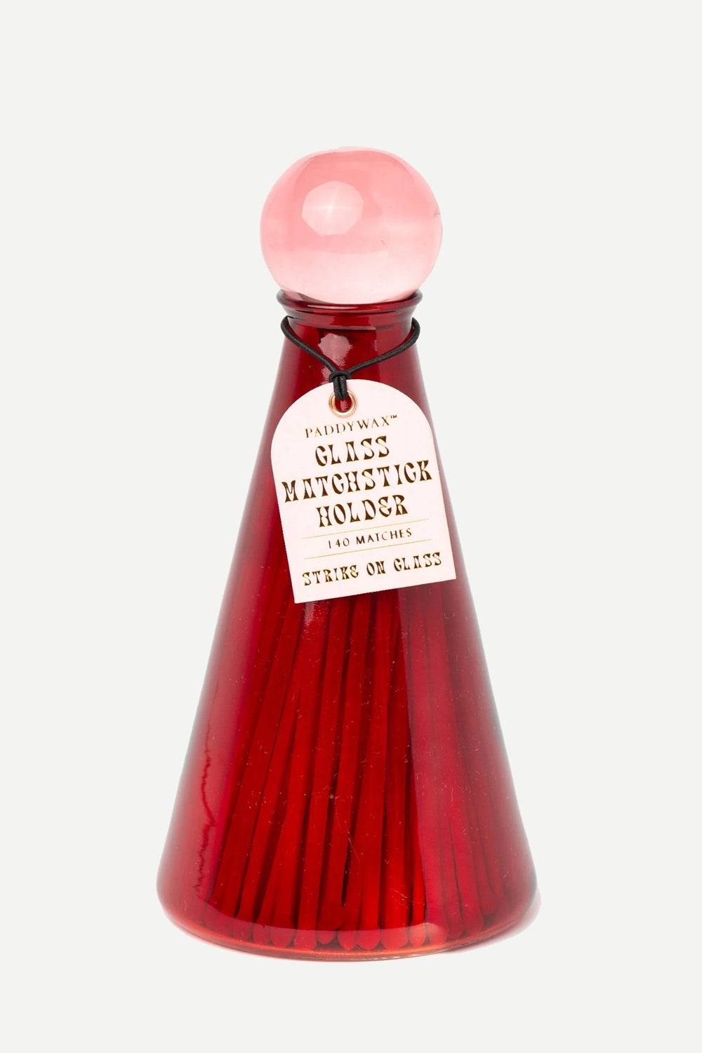 Paddywax Coloured Glass Match Holder - Volcano Red