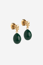 Poe Stud Earrings in Petrol Green