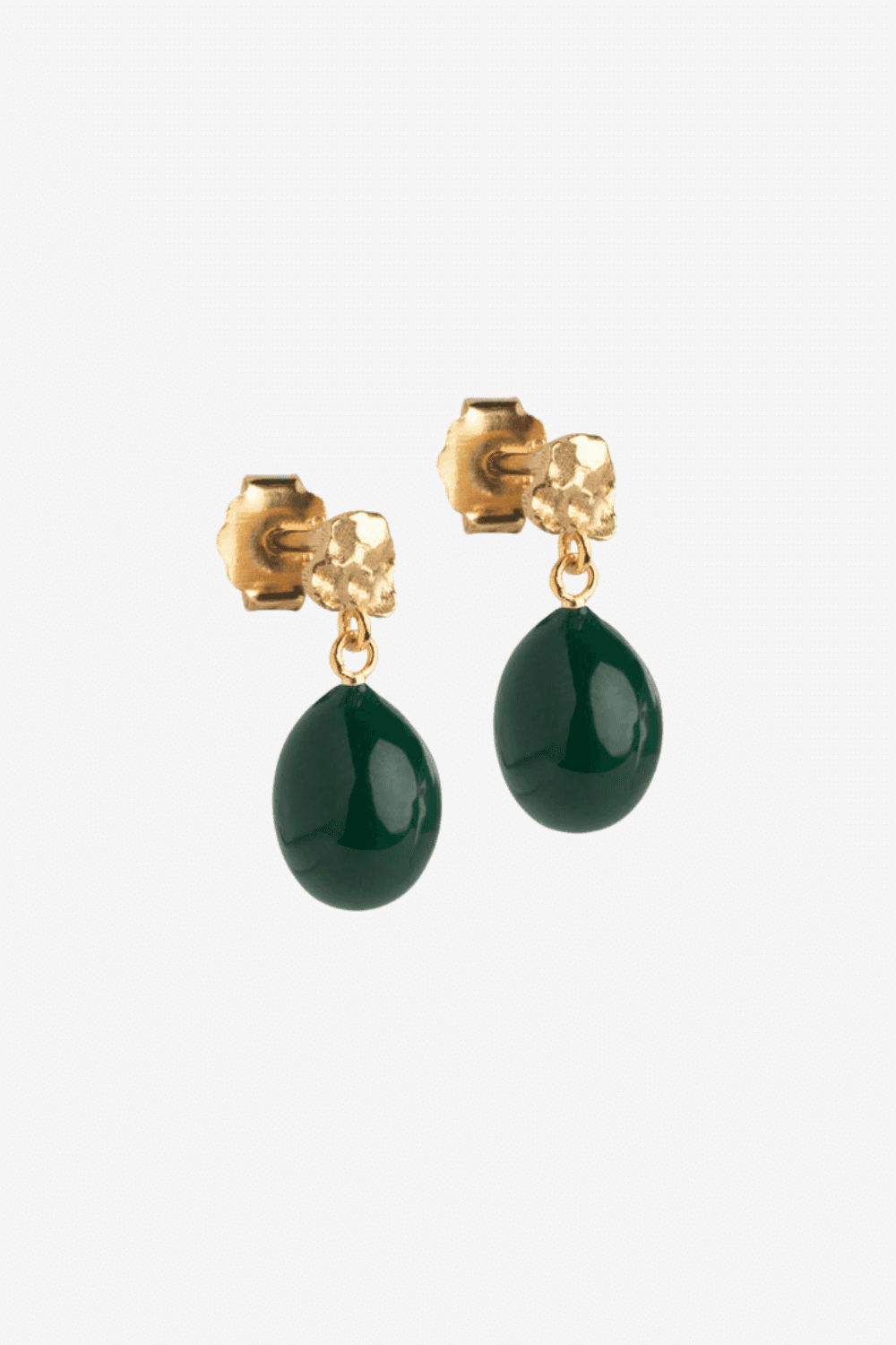 Poe Stud Earrings in Petrol Green