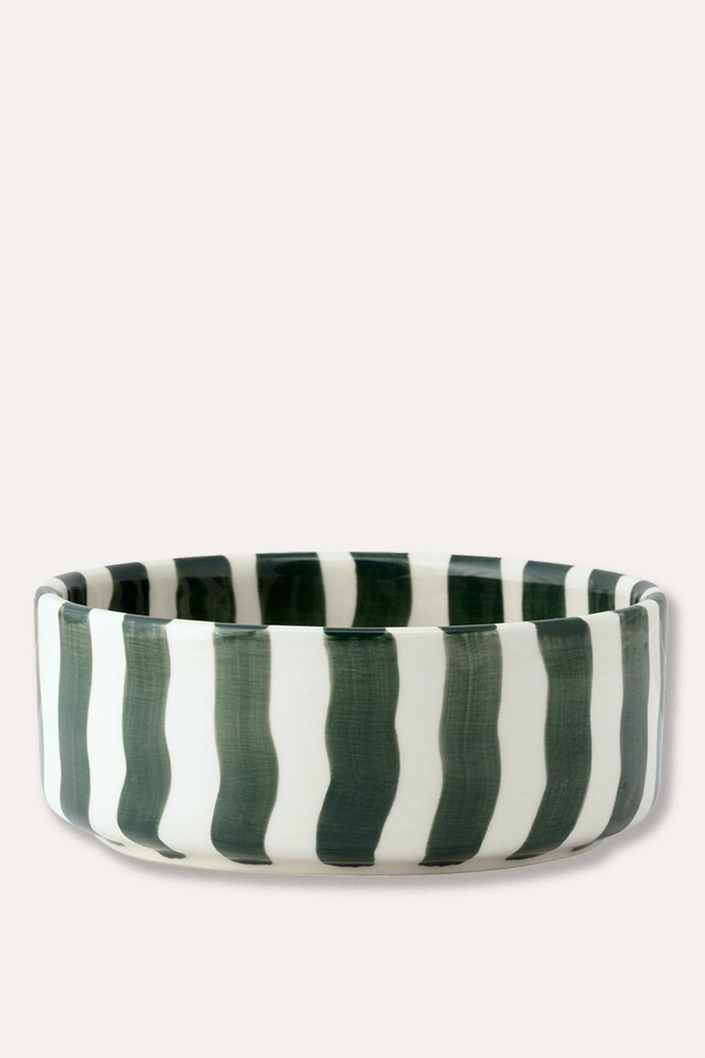Bowl in Gentle Green Stripes