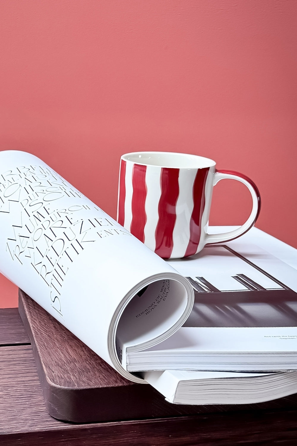 Coffee Mug in Tramonto Red Stripes