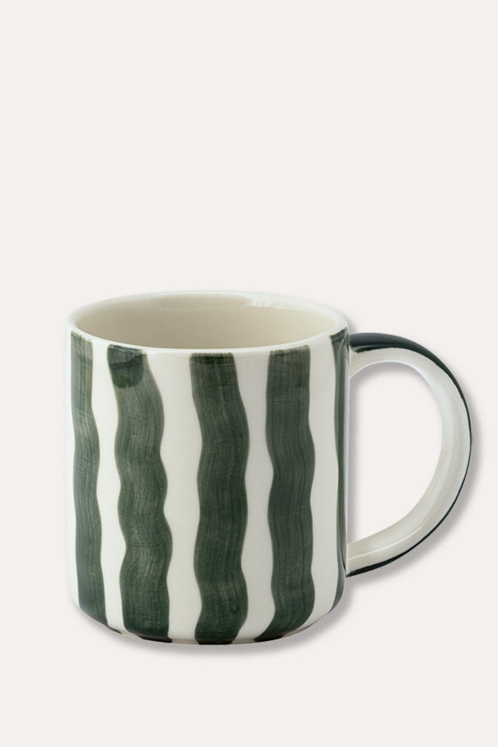 Coffee Mug in Gentle Green Stripes