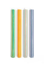 Stripe Dinner Candles Set of 4 - Mix Set Soft Colours