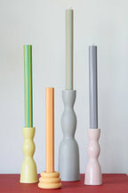 Stripe Dinner Candles Set of 4 - Mix Set Soft Colours