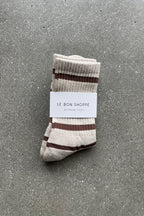 Boyfriend Socks in Flax Stripe