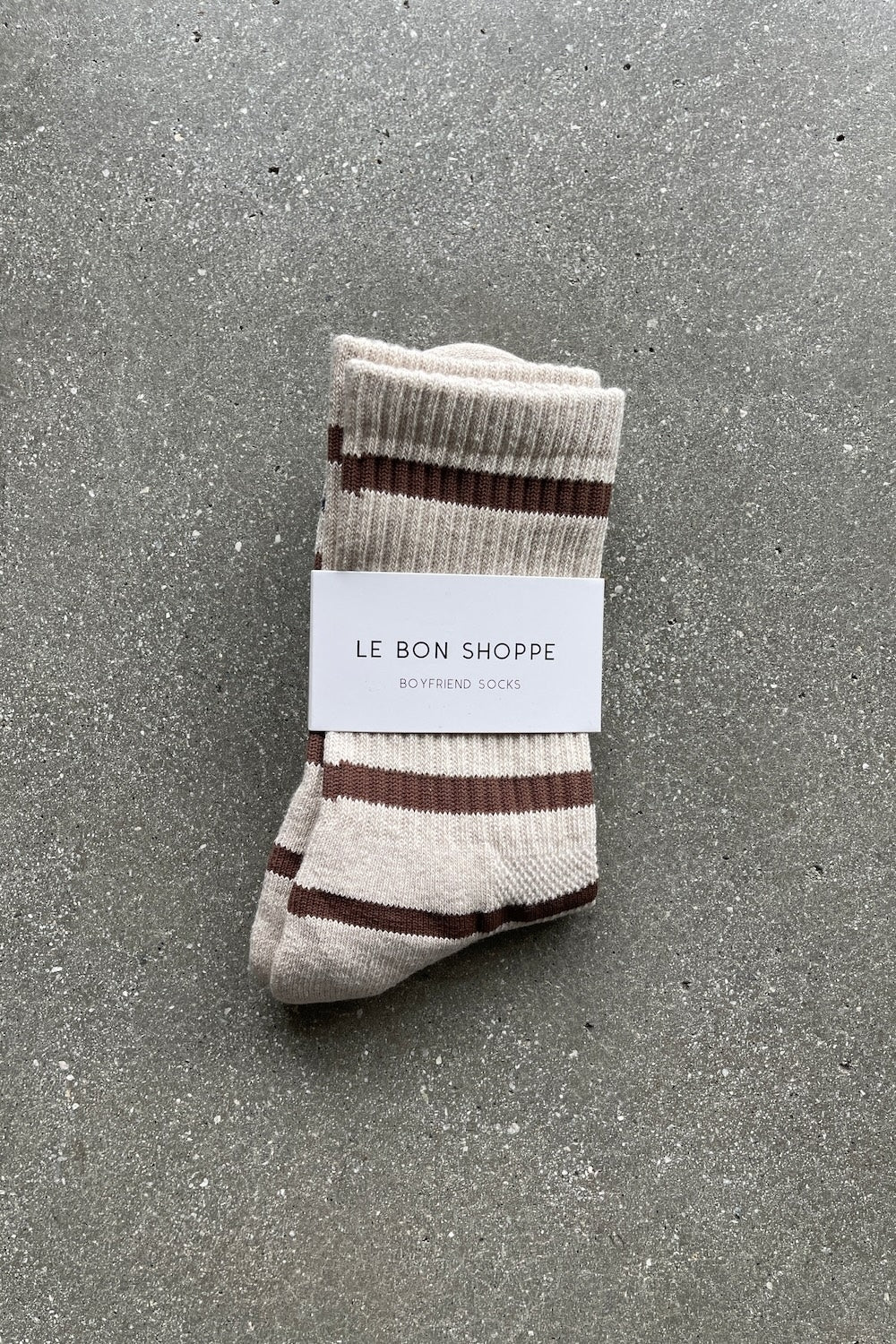 Boyfriend Socks in Flax Stripe