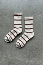 Boyfriend Socks in Flax Stripe