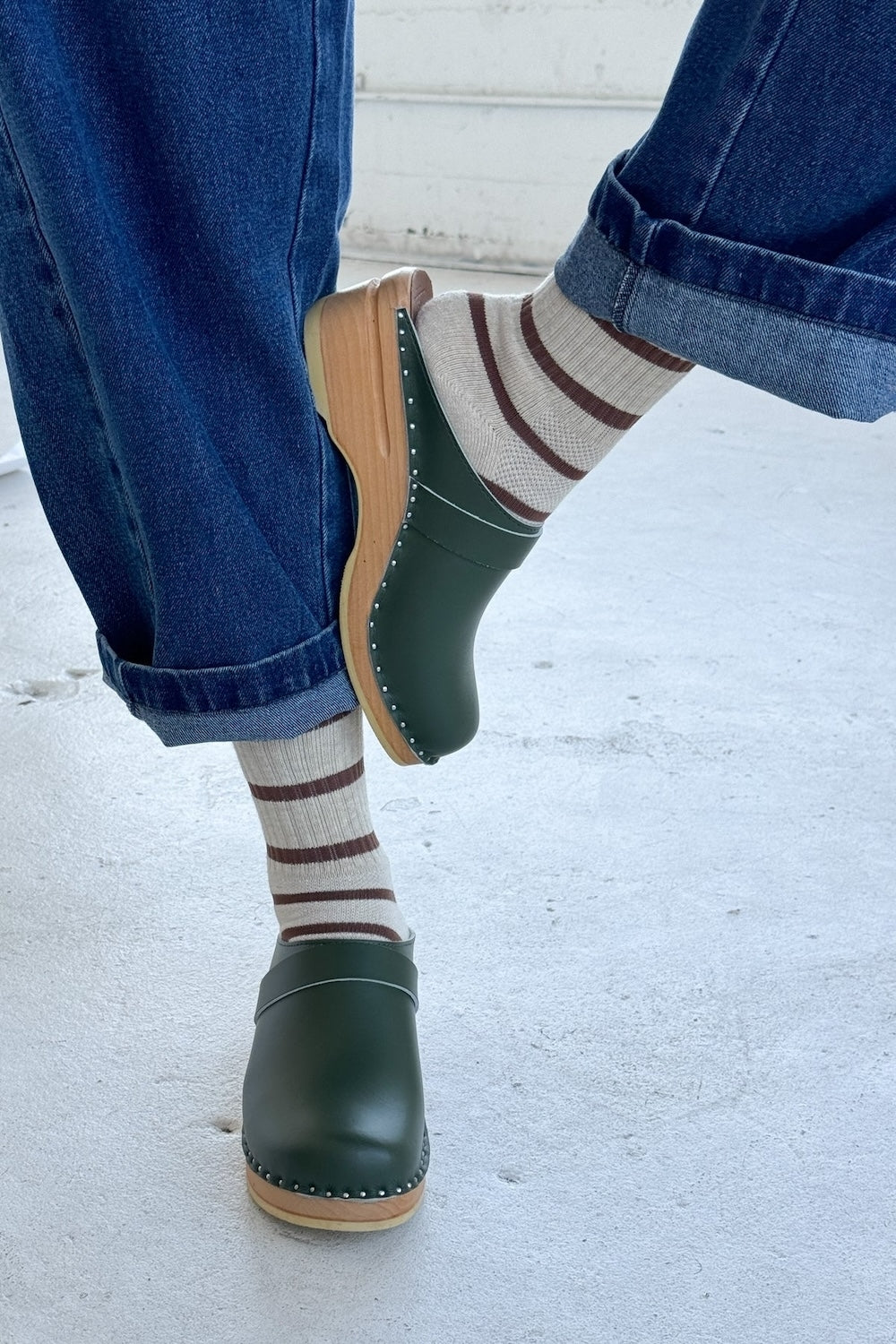 Boyfriend Socks in Flax Stripe