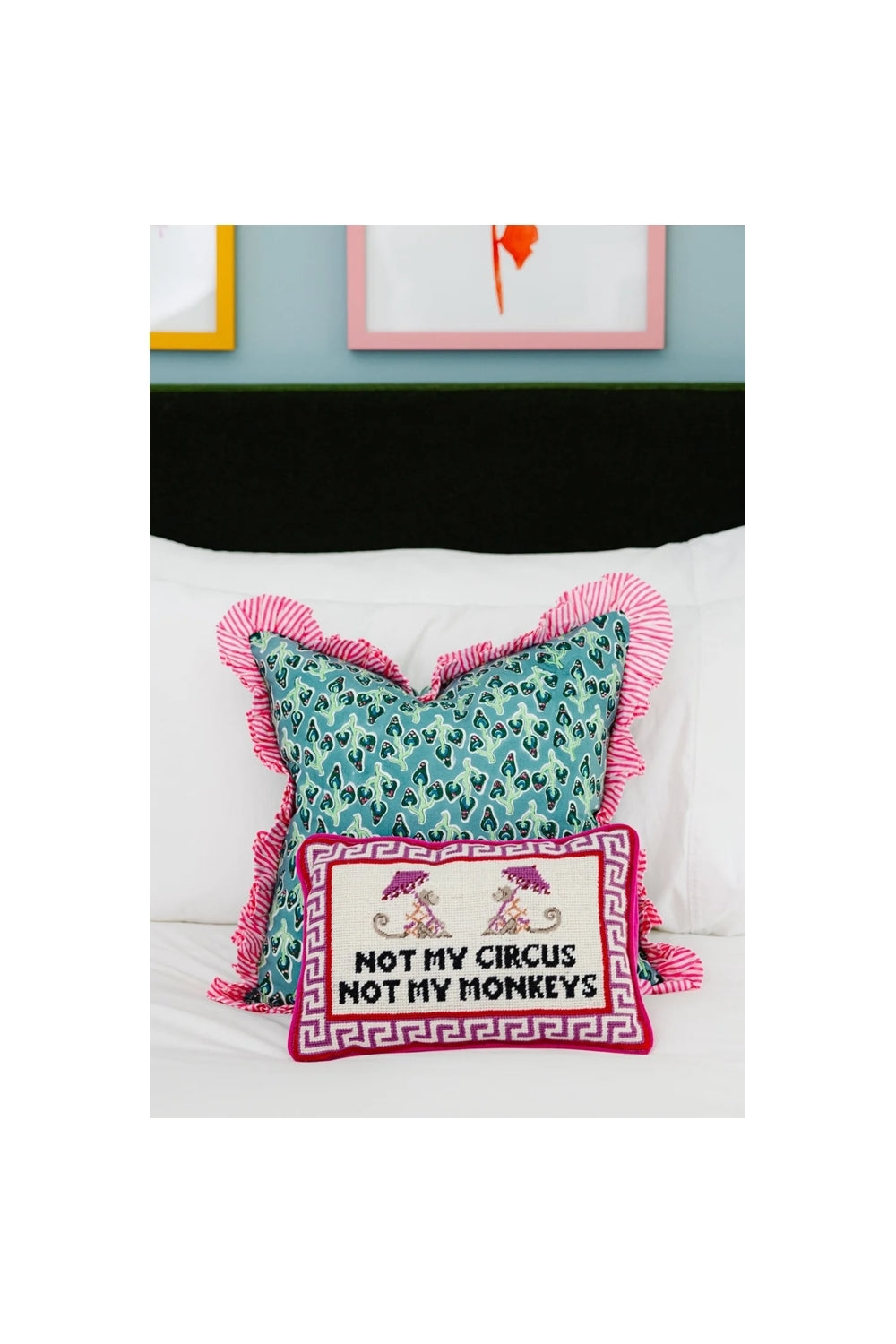 Not My Circus Needlepoint Pillow