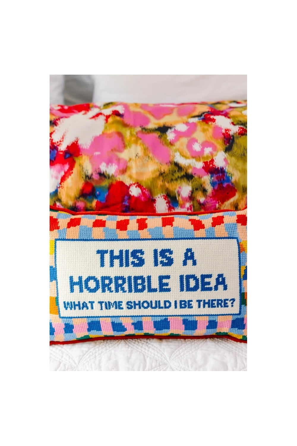 Horrible Idea Needlepoint Pillow
