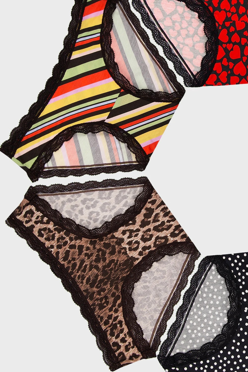 x RIXO The Original Knicker Four Pack in Black/Brown