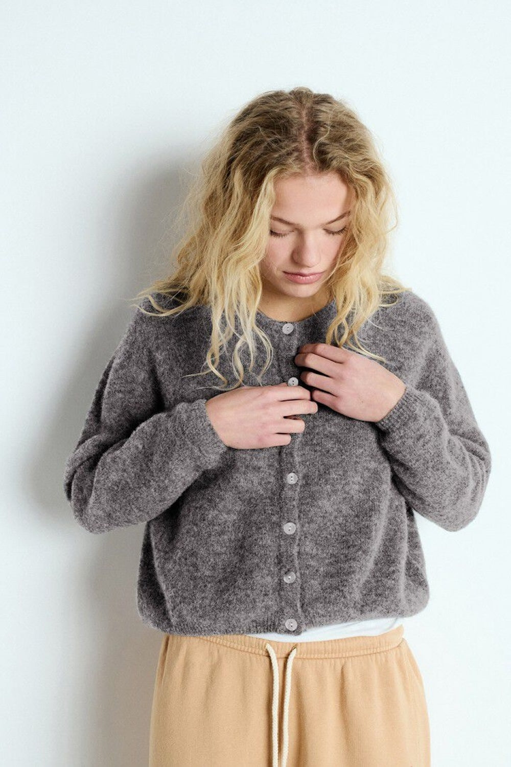 Vitow Cardigan in Steel Melange
