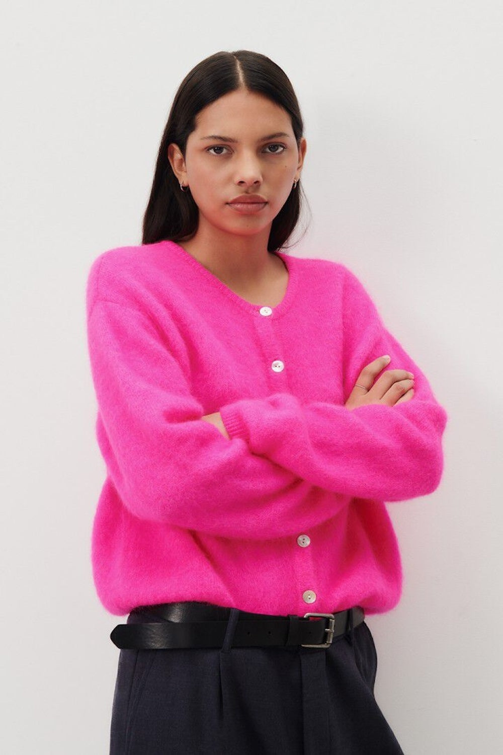 Vitow Cardigan in Fluroescent Pink