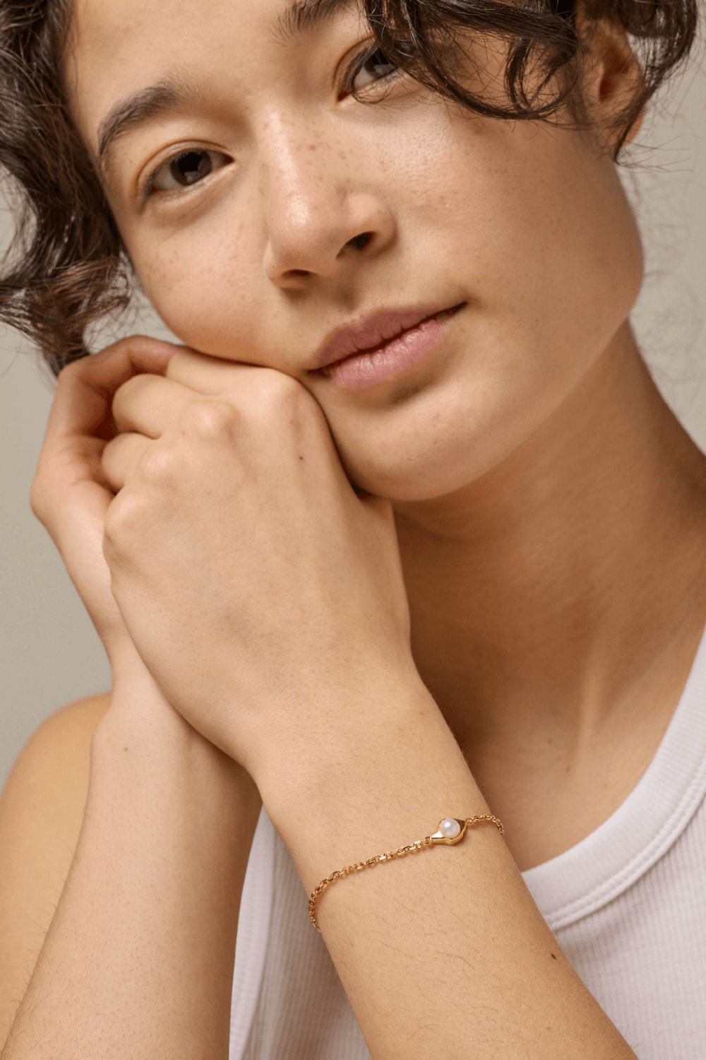 Darla Bracelet in Gold Plated Sterling Silver with Pearl