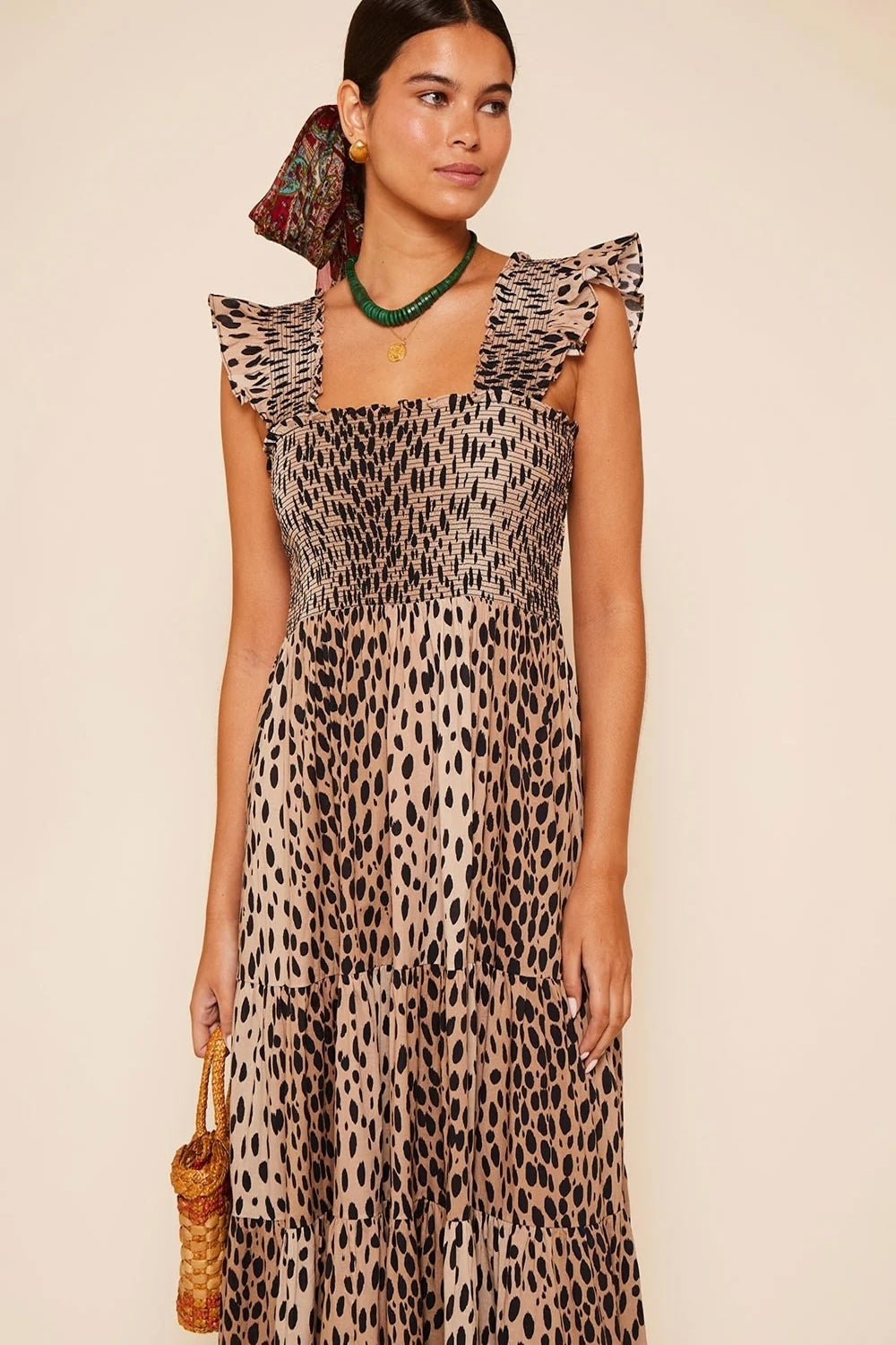 Kendall Dress in Antelope Spot Black